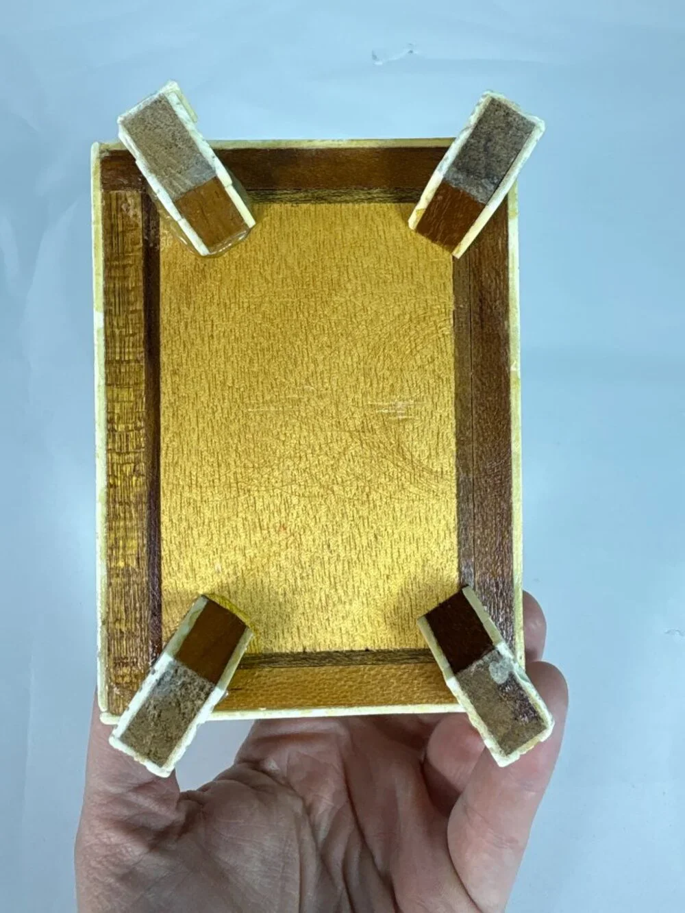 Vintage Faux Ivory Trinket Box Santo Domingo Keepsake Box Resin Jewelry Box Foot